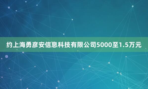 约上海勇彦安信息科技有限公司5000至1.5万元